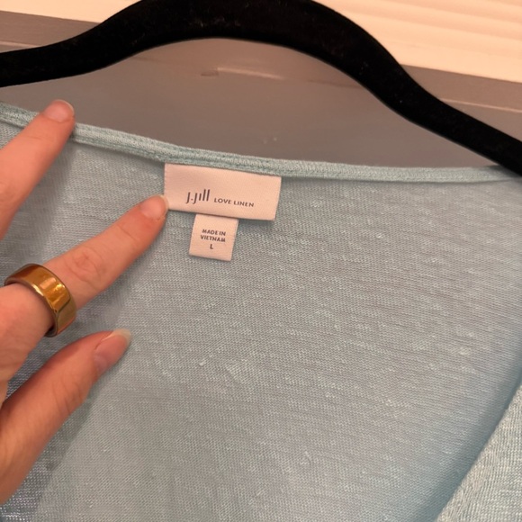 J. Jill Bundle of 2 Love Linen Slouchy V-Neck Oversized T-Shirts Sz L Beach Boho - Picture 4 of 14